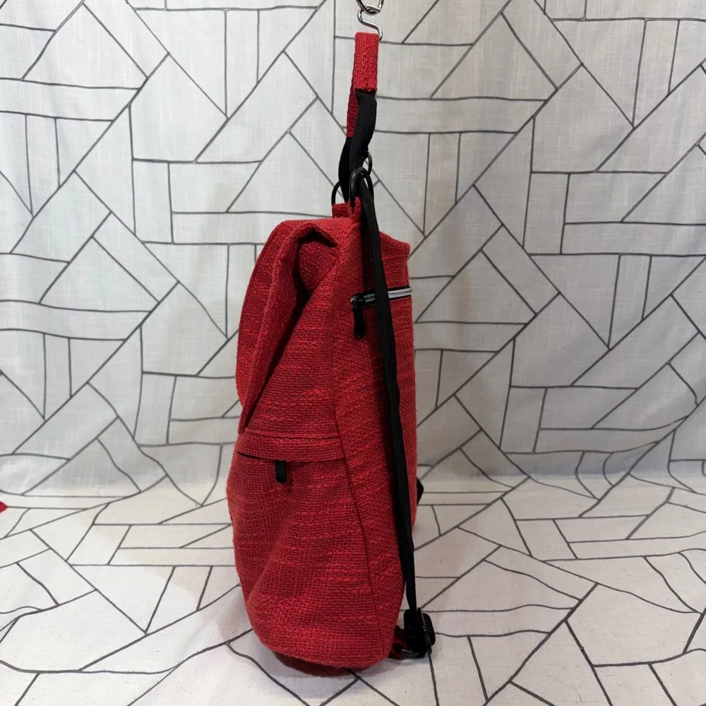 Dime Bags Life Backpack Medium Red Hemp Blend Convertible Woven Streetwear Bag